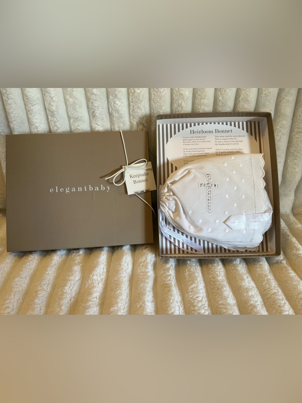 Elegant Baby Keepsake Bonnet - White Heirloom Design
